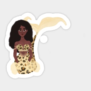 Leopard Black Mermaid Sticker